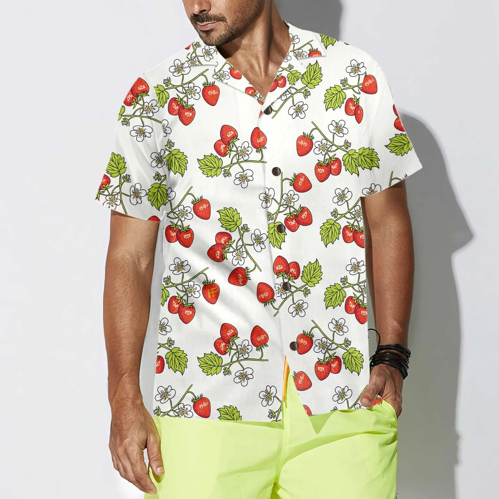 Beautiful Strawberry Seamless Pattern Hawaiian Shirt, Strawberry Shirt For Men & Women, Strawberry Print Shirt