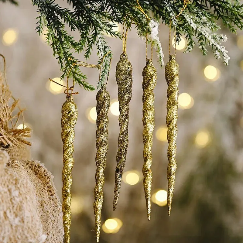 Faux Icicle Christmas Ornaments – Winter Wonderland Tree Decorations for Parties & New Year Charm