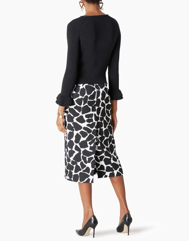 Giraffe Jacquard Pencil Skirt