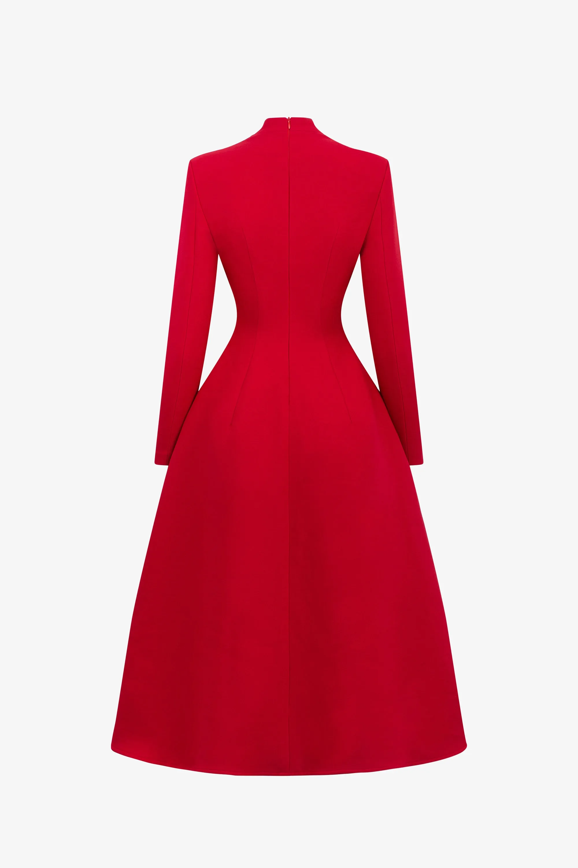 Harding Shoulder Padded Midi Dress