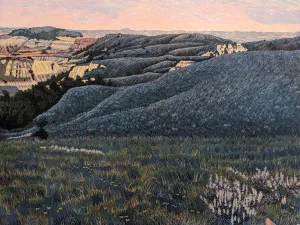 North Dakota Prairies - Limited Edition Woodcut Reduction Signed - Artist Gordon Mortensen